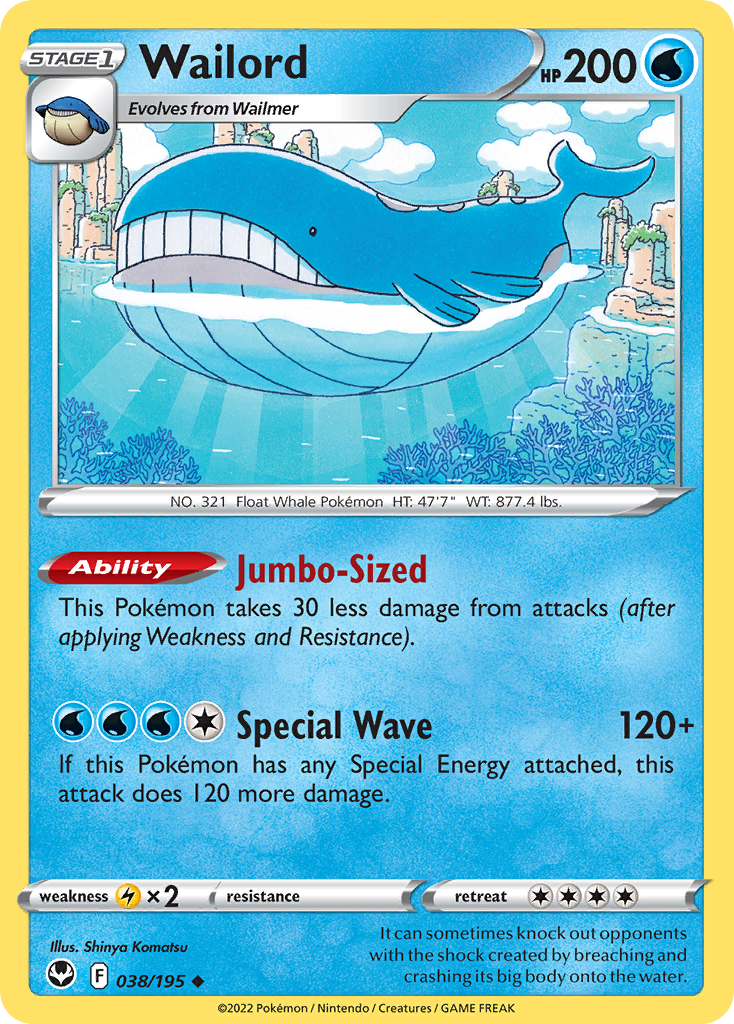 Wailord — Silver Tempest #038 / 195