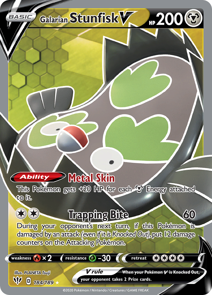 Galarian Stunfisk V — Darkness Ablaze #184 / 189