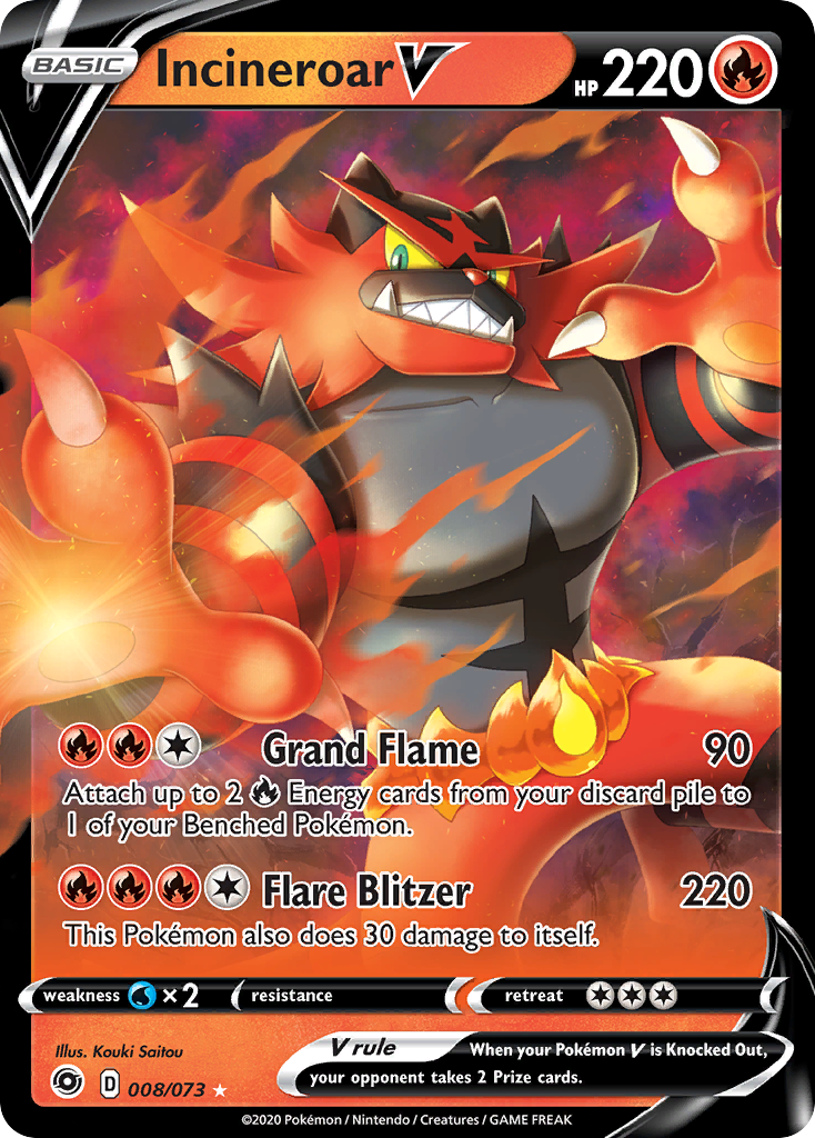Incineroar V — Champion's Path #008 / 73