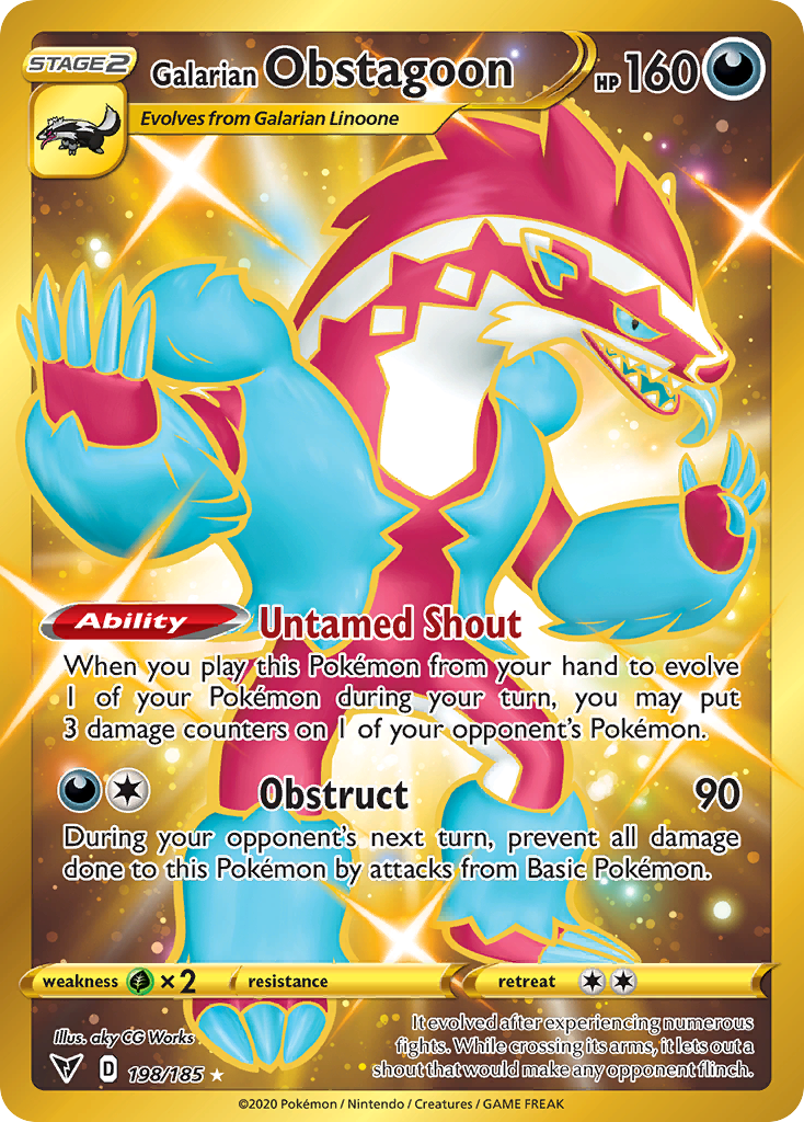 Galarian Obstagoon — Vivid Voltage #198 / 185