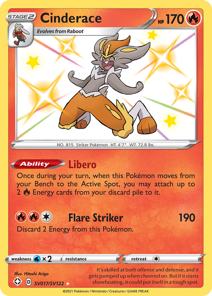 Cinderace — Shining Fates Shiny Vault #017 / 122