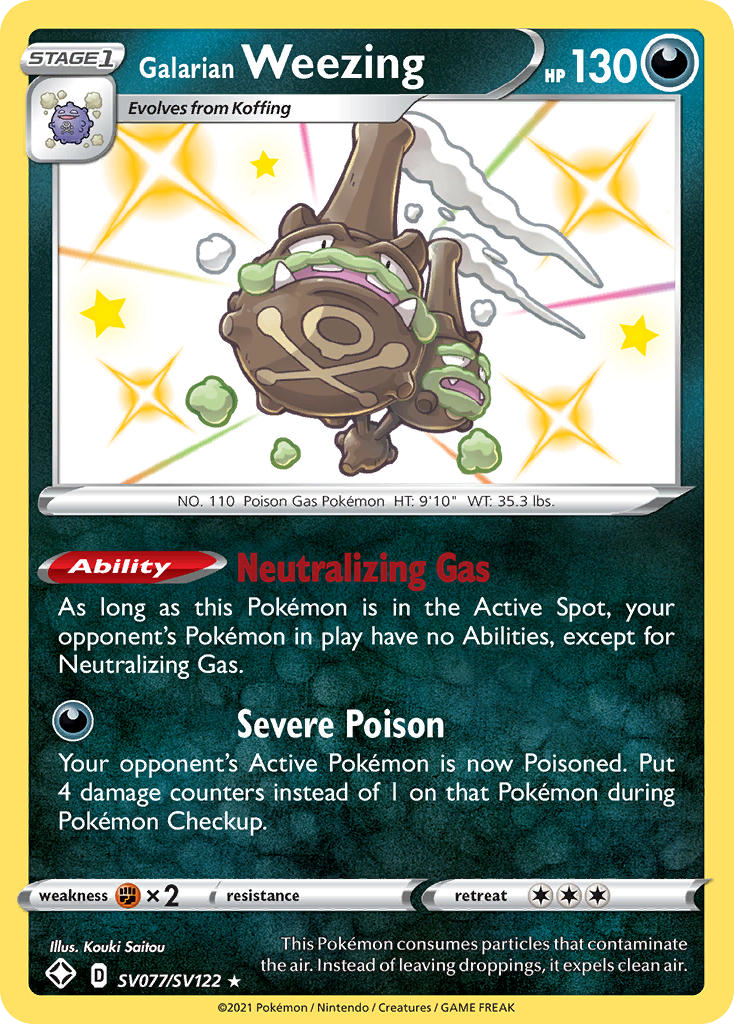 Galarian Weezing — Shining Fates Shiny Vault #077 / 122