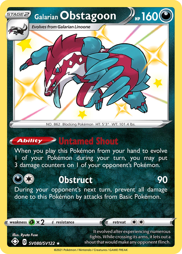 Galarian Obstagoon — Shining Fates Shiny Vault #080 / 122