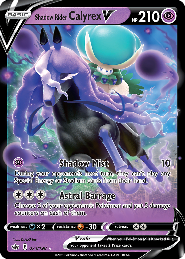 Shadow Rider Calyrex V — Chilling Reign #074 / 198