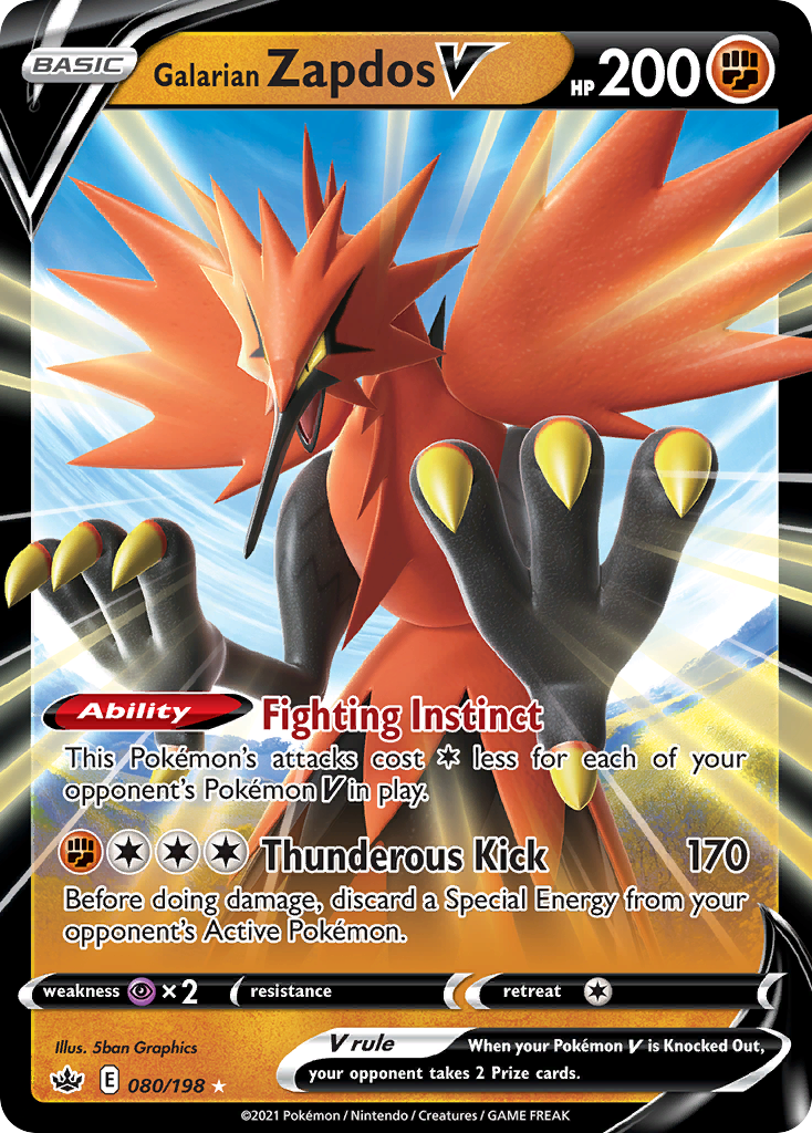 Galarian Zapdos V — Chilling Reign #080 / 198