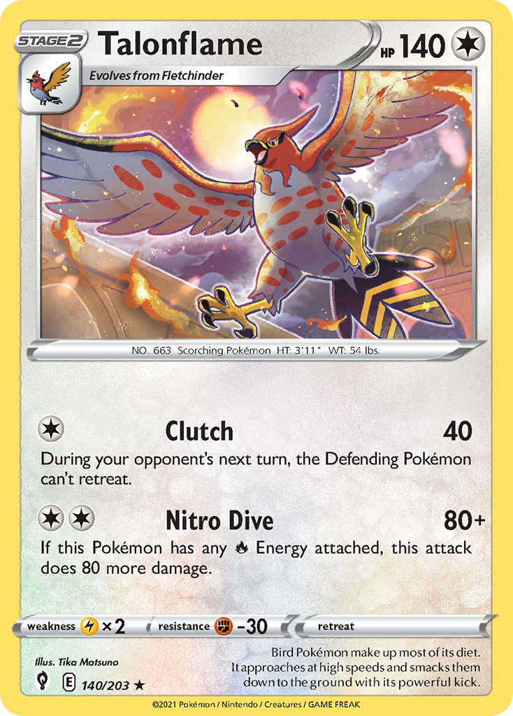 Talonflame — Evolving Skies #140 / 203