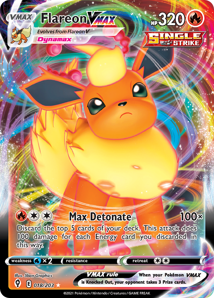 Flareon VMAX — Evolving Skies #018 / 203