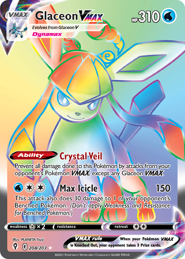 Glaceon VMAX — Evolving Skies #208 / 203