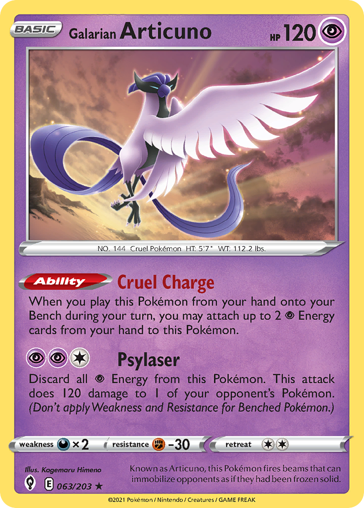 Galarian Articuno — Evolving Skies #063 / 203