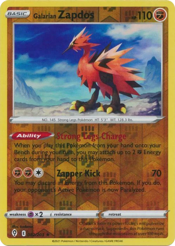 Galarian Zapdos — Evolving Skies #082 / 203