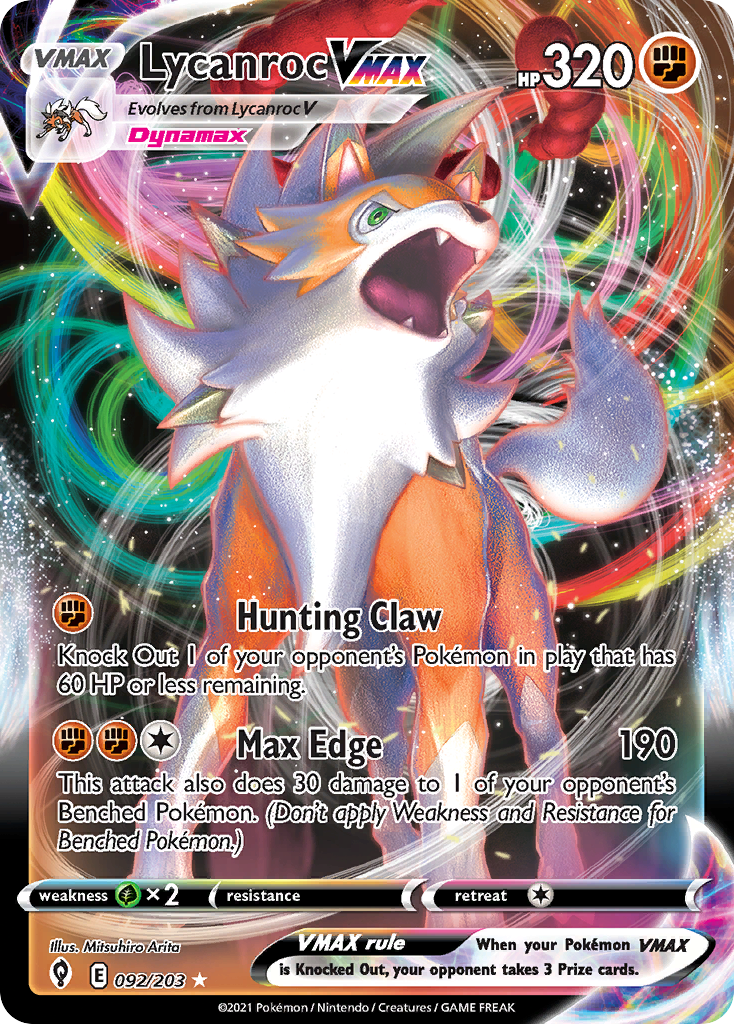 Lycanroc VMAX — Evolving Skies #092 / 203