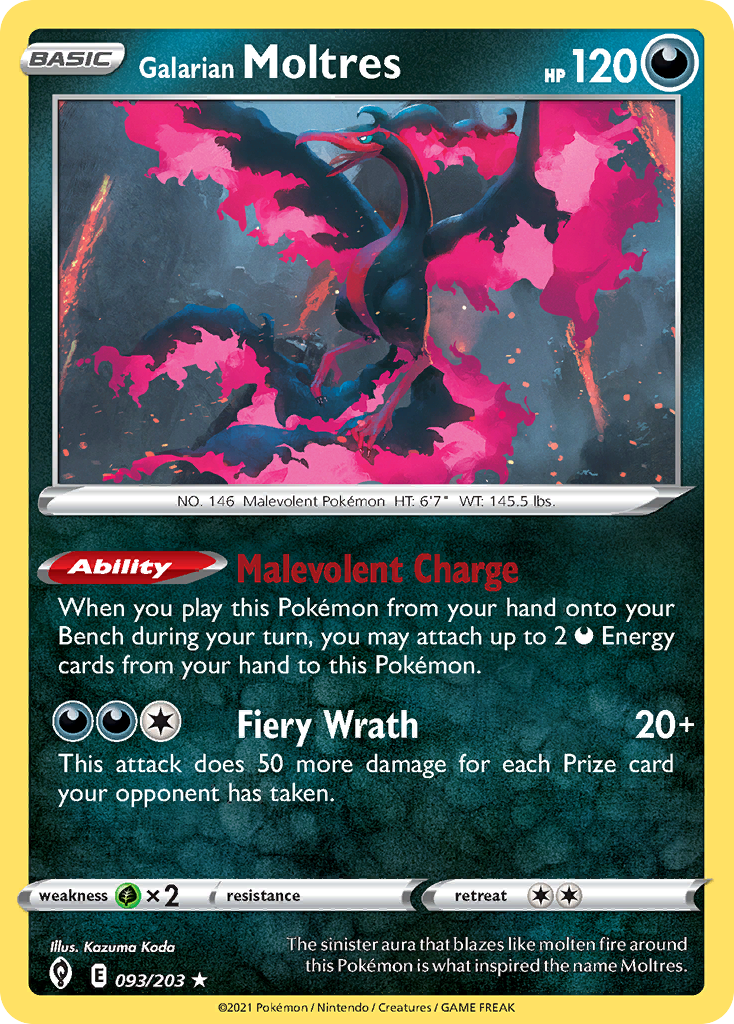 Galarian Moltres — Evolving Skies #093 / 203