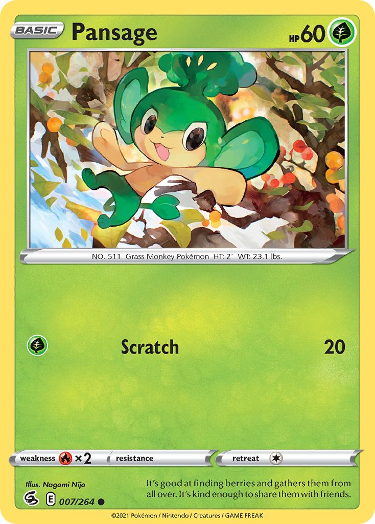 Pansage — Fusion Strike #007 / 264