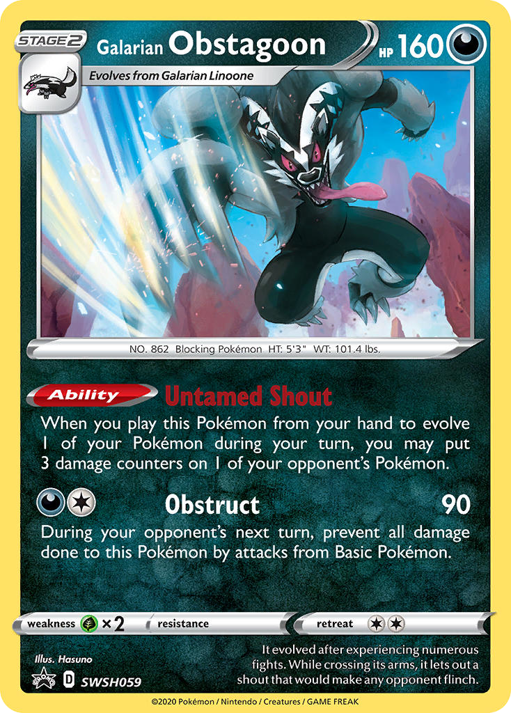 Galarian Obstagoon — SWSH Black Star Promos #059 / 307
