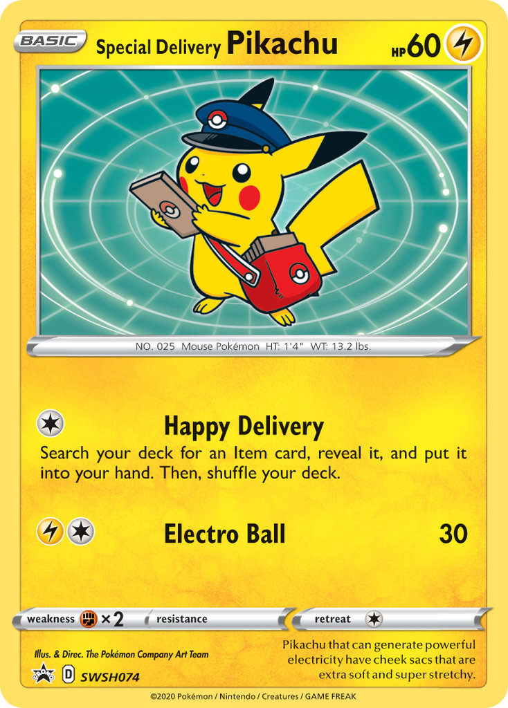 Special Delivery Pikachu — SWSH Black Star Promos #074 / 307
