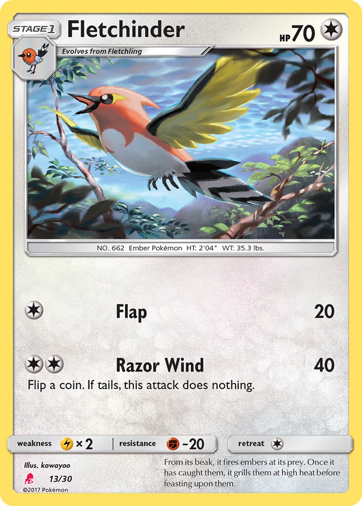 Fletchinder — SM Trainer Kit Lycanroc #013 / 30