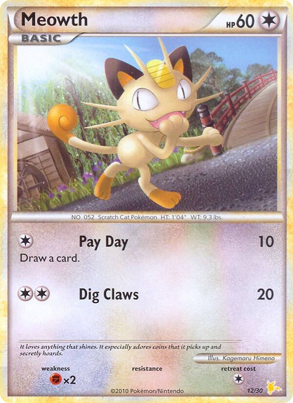 Meowth — HGSS Trainer Kit Raichu #012 / 30
