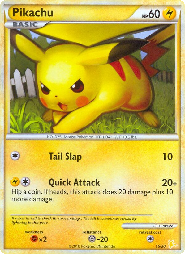 Pikachu — HGSS Trainer Kit Raichu #016 / 30