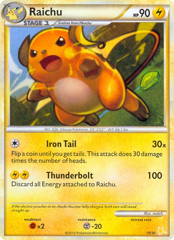 Raichu — HGSS Trainer Kit Raichu #019 / 30