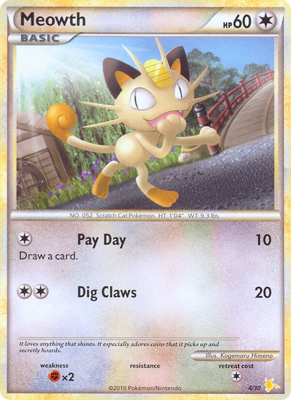 Meowth — HGSS Trainer Kit Raichu #004 / 30