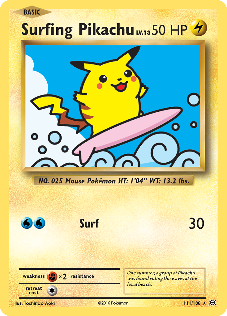 Surfing Pikachu — Evolutions #111 / 108