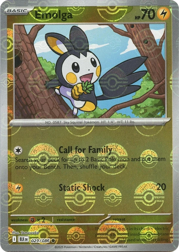 Emolga — Black Bolt #029 / 86